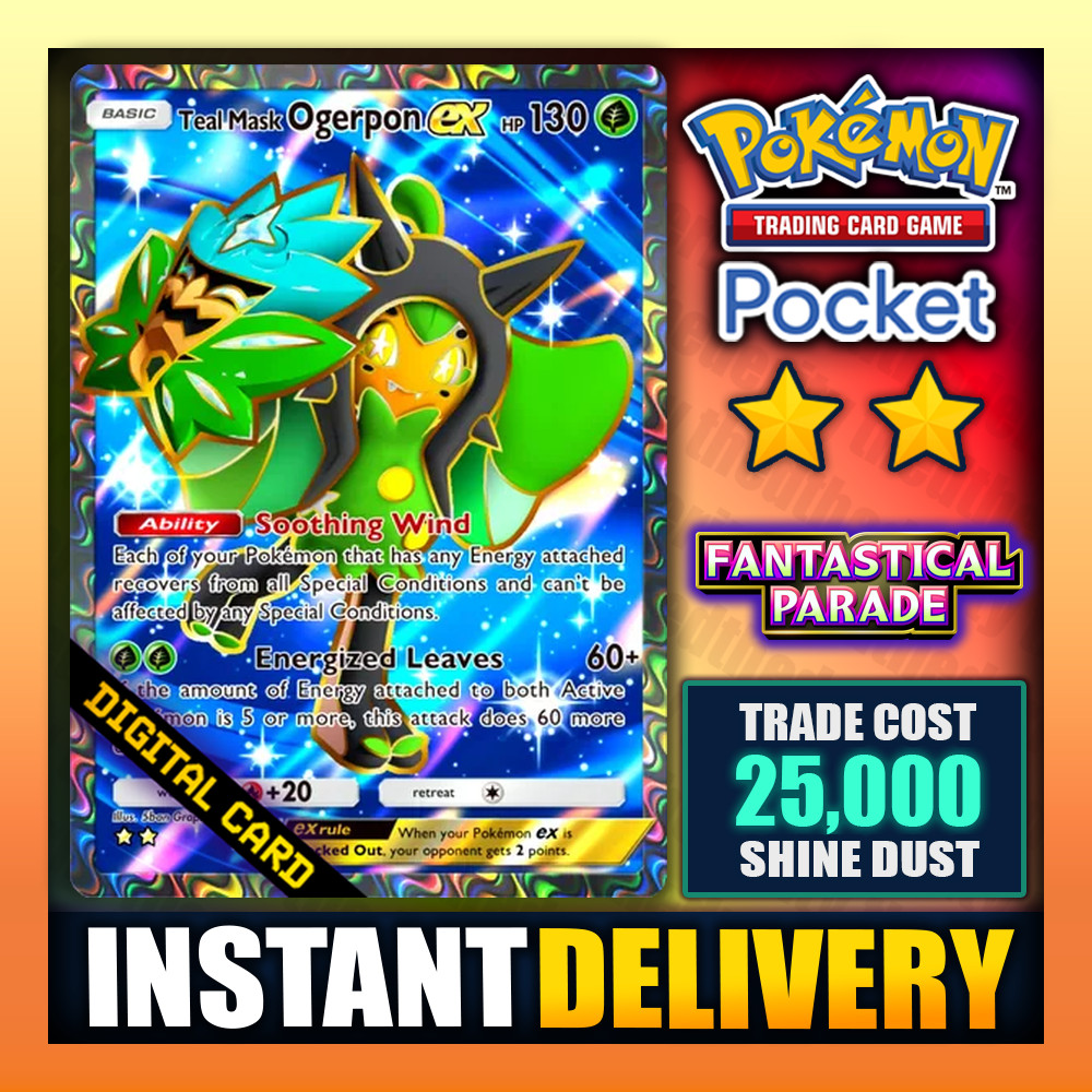Teal Mask Ogerpon EX – Pokemon TCG Pocket – Full Art ⭐⭐ – English – Fast ✅