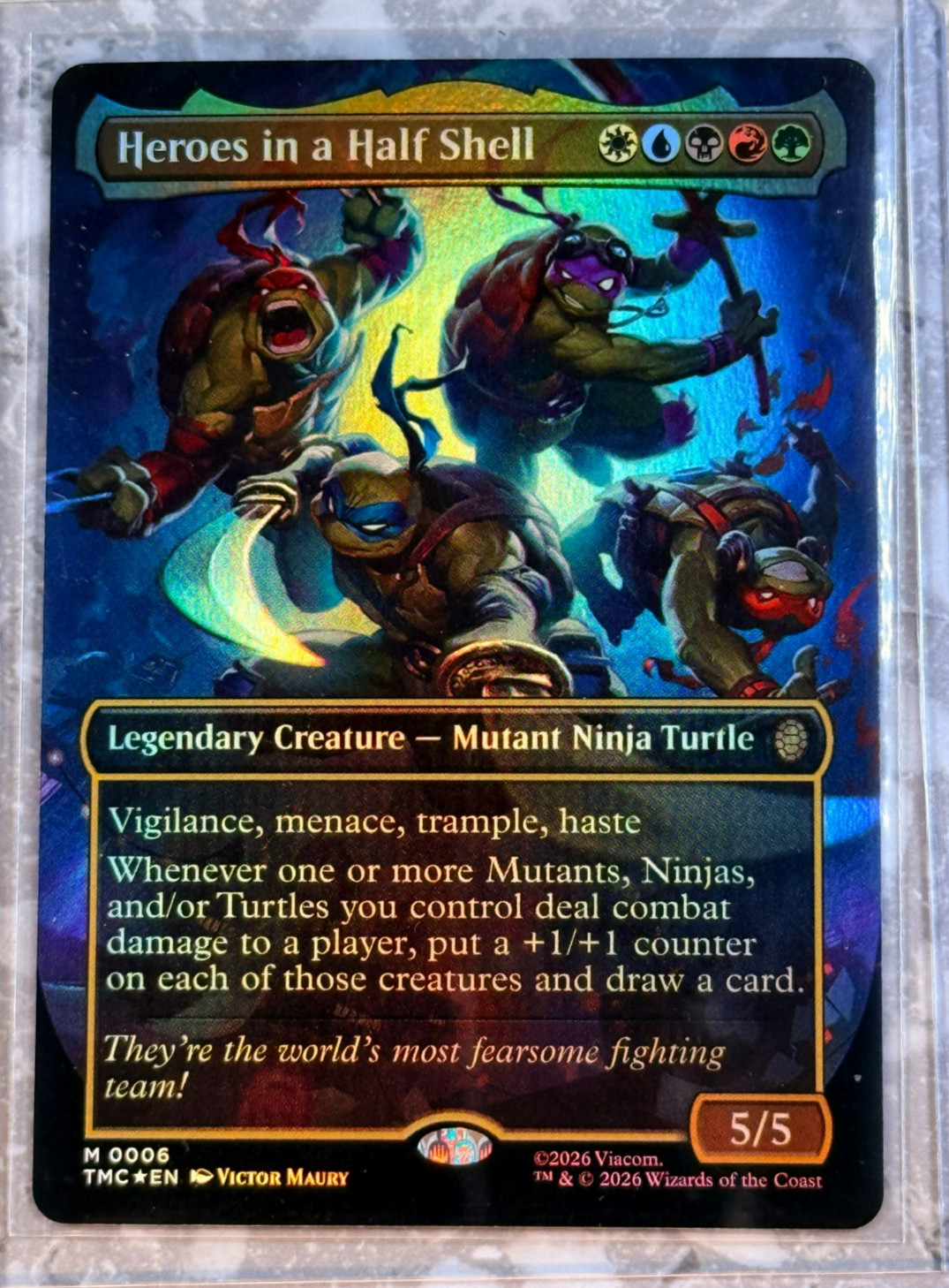 Heroes in a Half Shell Borderless FOIL 6 MTG Teenage Mutant Ninja Turtles TMT NM