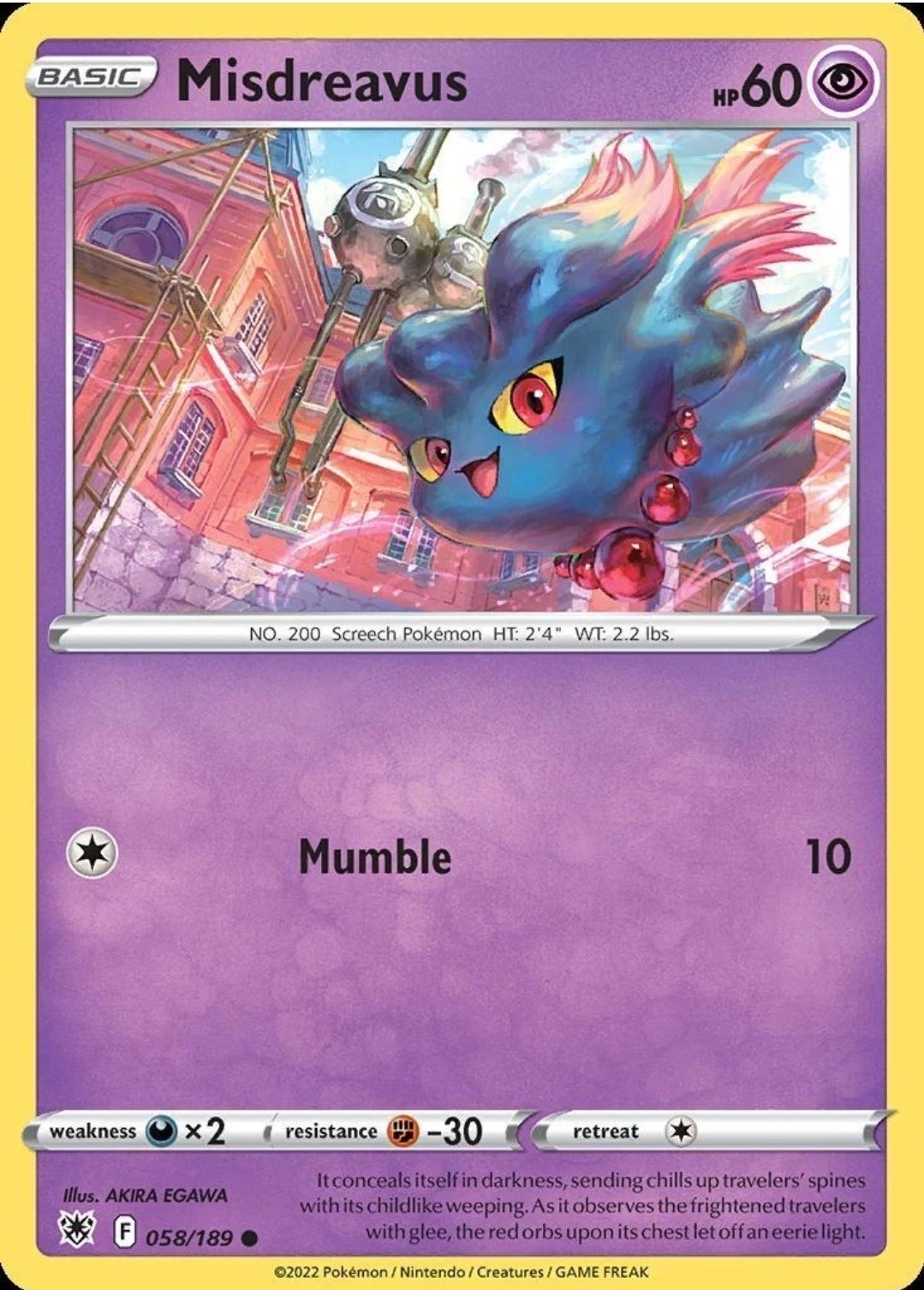 Pokemon Misdreavus (58/216) Astral Radiance