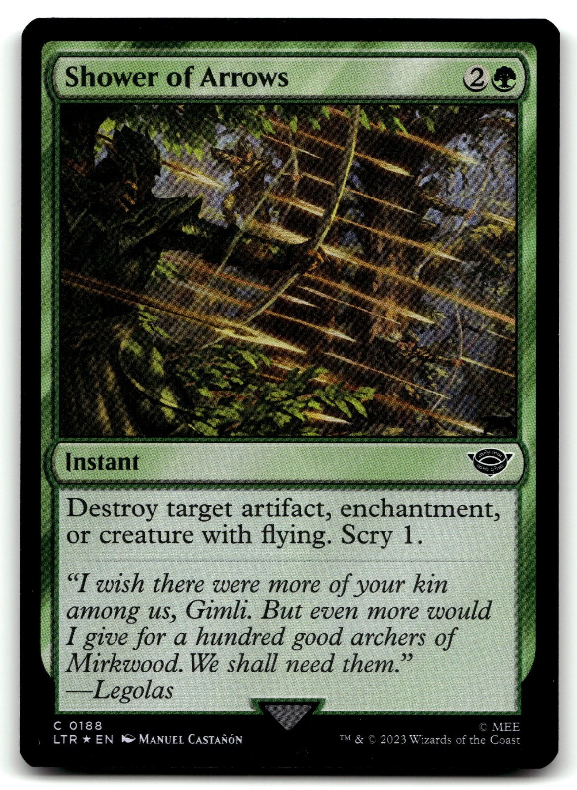 Shower of Arrows MTG Foil LTR 188 Green Manuel Castañón