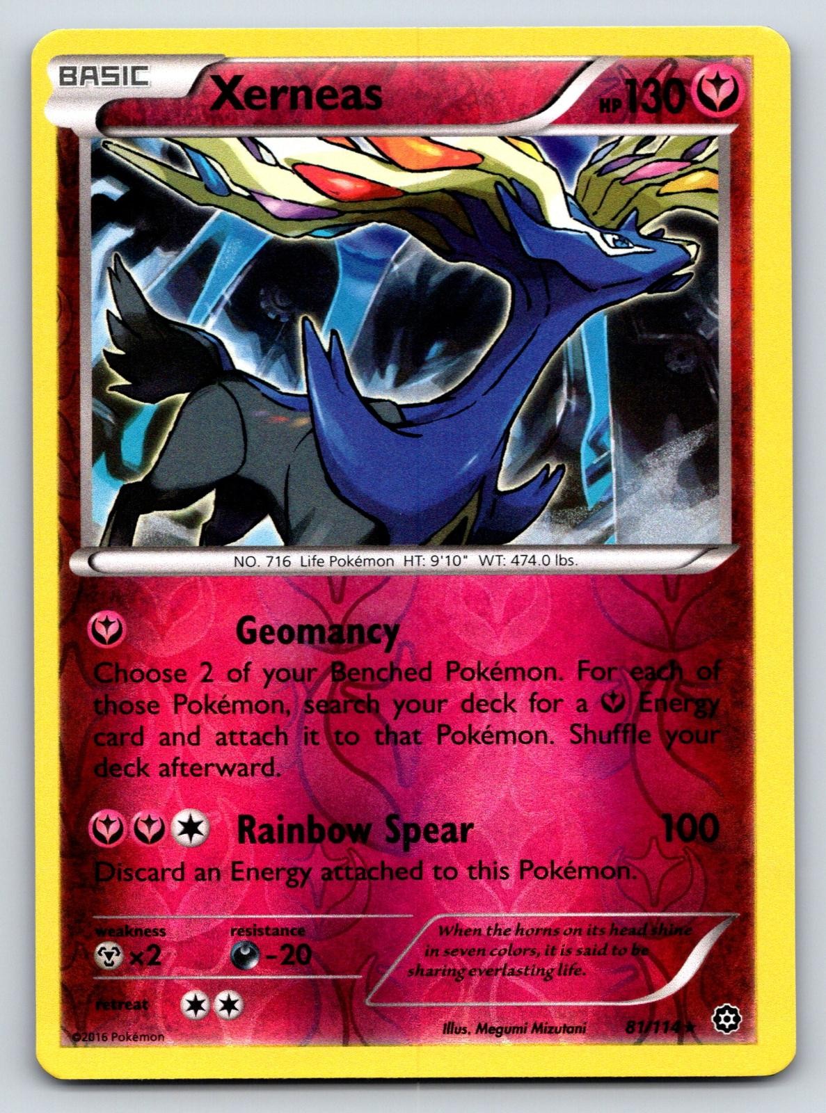 Xerneas 81/114 Holo Rare Steam Siege Pokemon Reverse Holo Near Mint