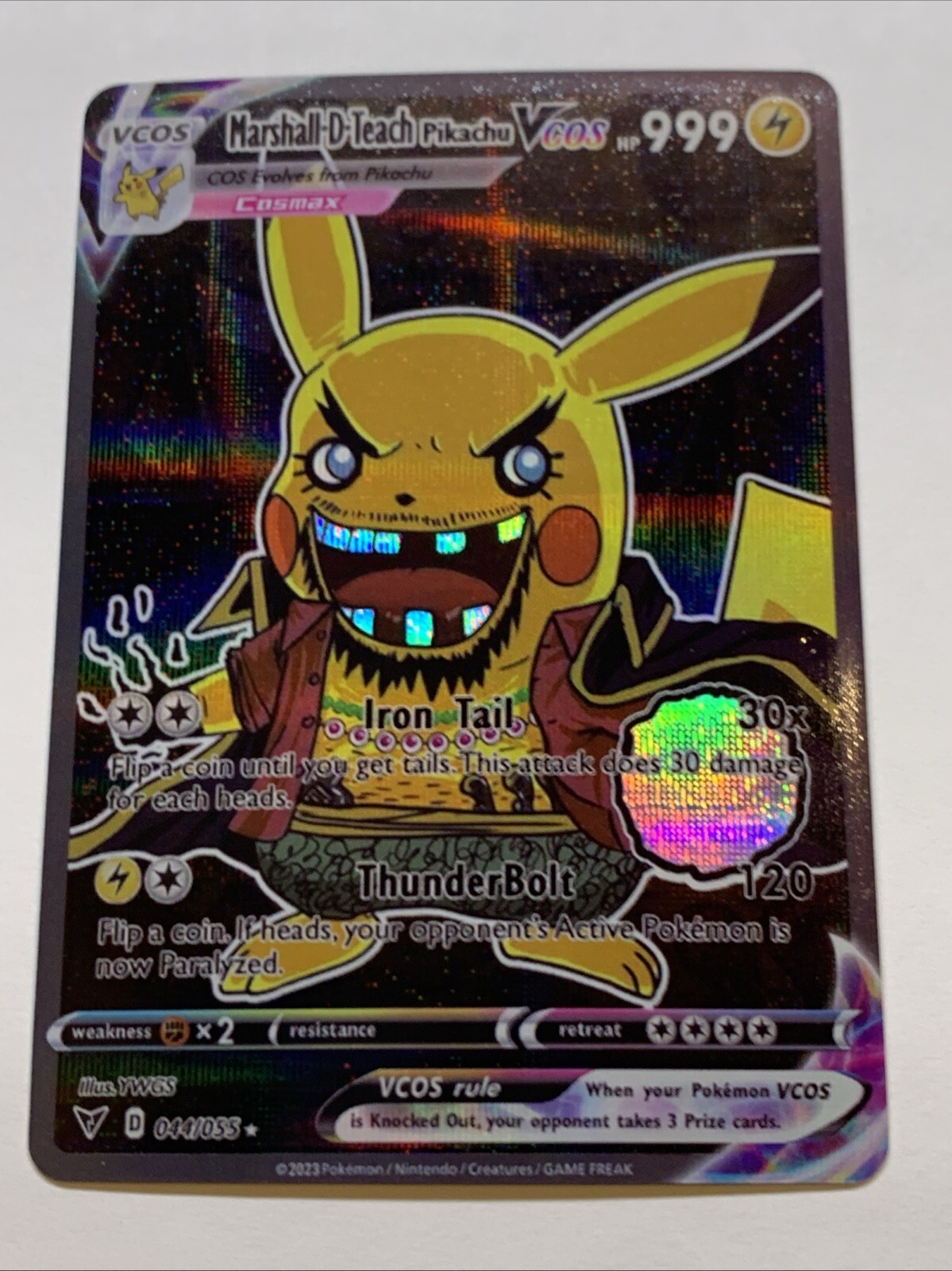 Pikachu Cosplay Marshall D Teach One Piece Pokémon Custom Card Holo Foil Anime