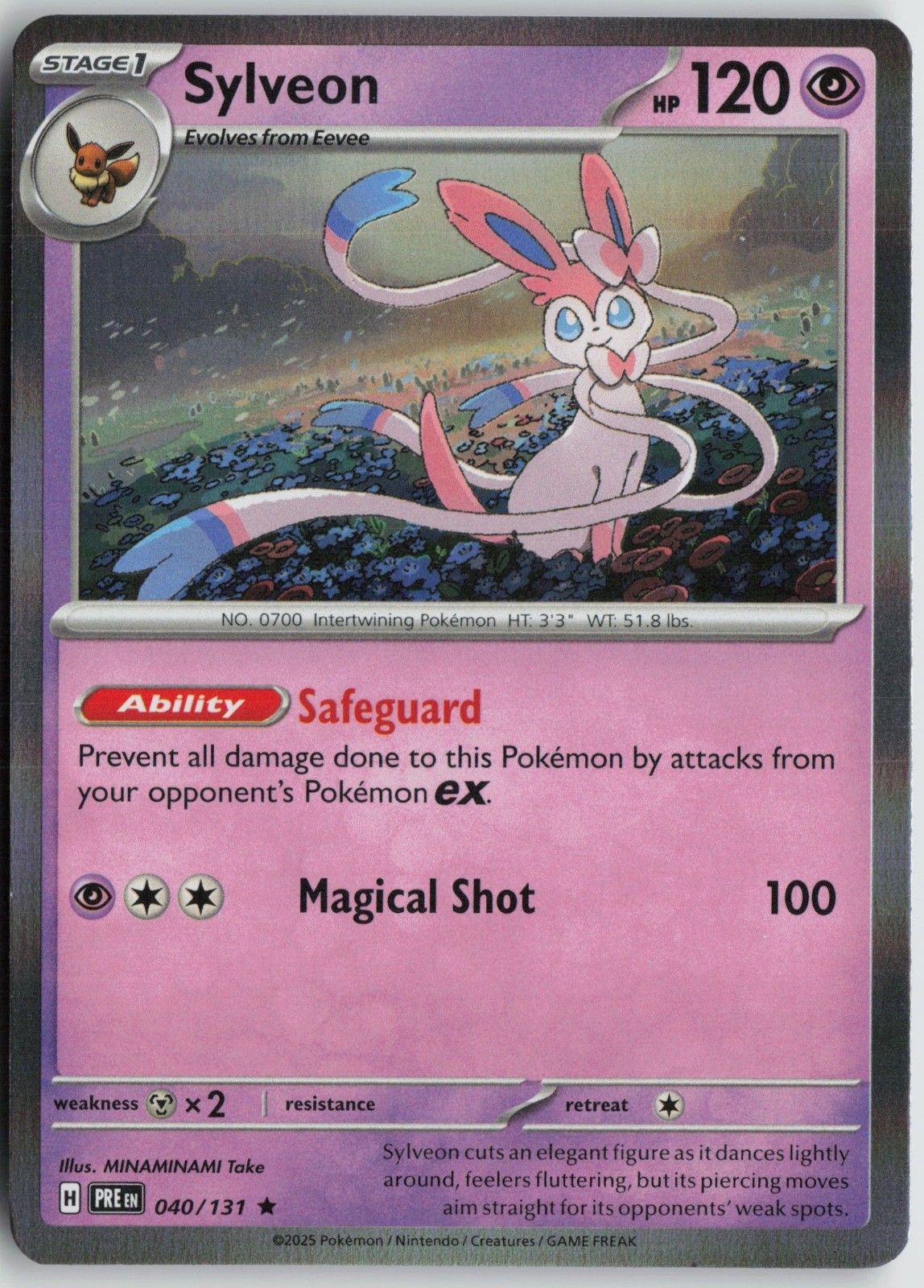 Sylveon Rare Holo SV: Prismatic Evolutions 040/131 NM MINAMINAMI Take