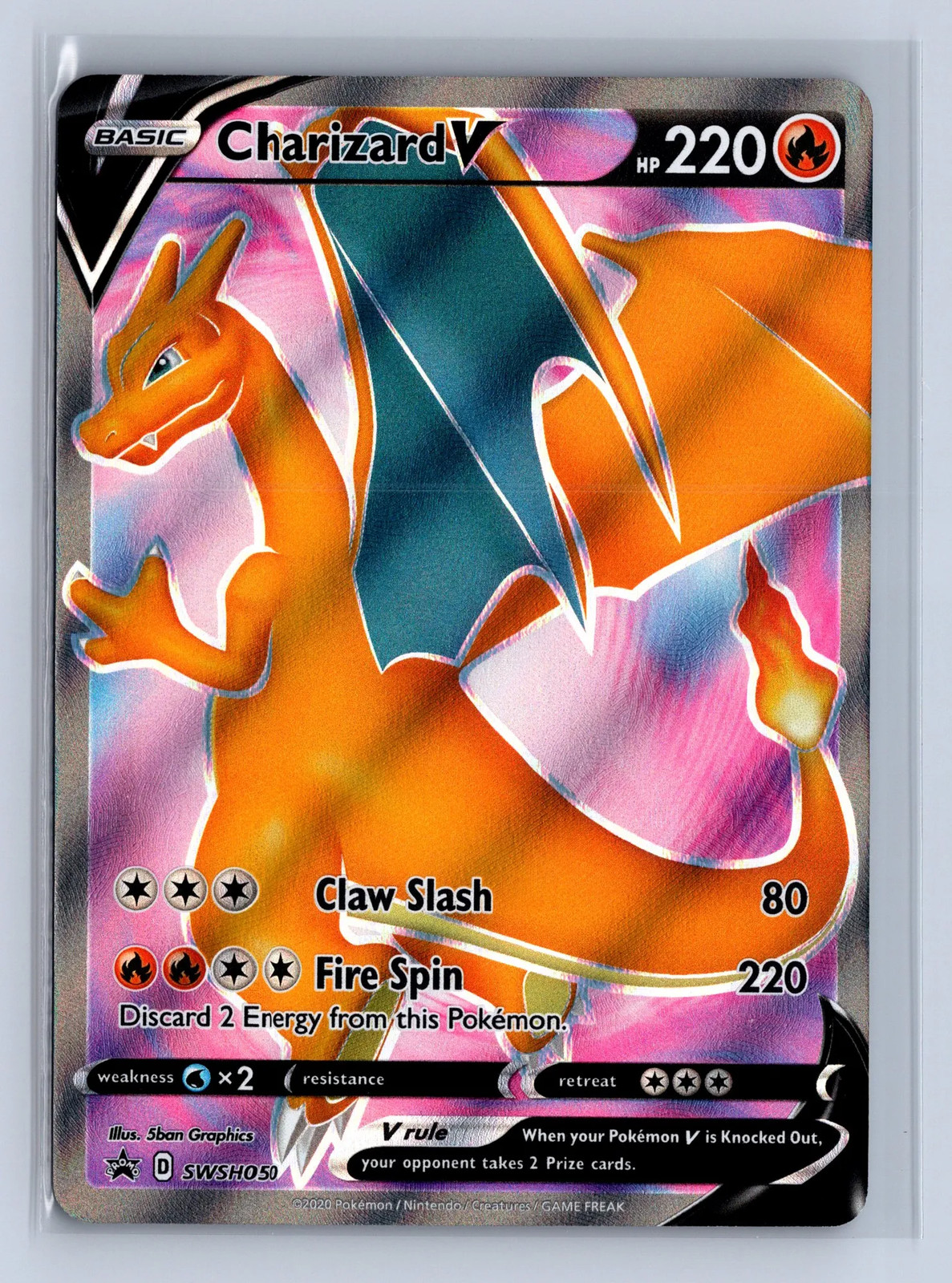 2020 Pokemon Sword & Shield Black Star Promo Charizard V #SWSH050