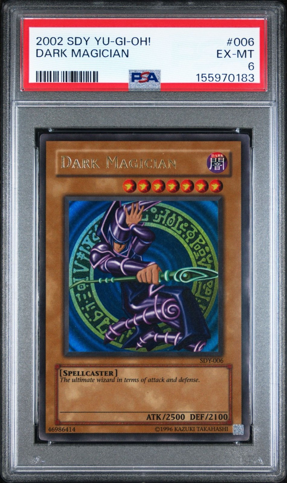 2002 Yu-Gi-Oh! – Dark Magician SDY-006 – PSA 6 BRAND NEW CERT & SLAB
