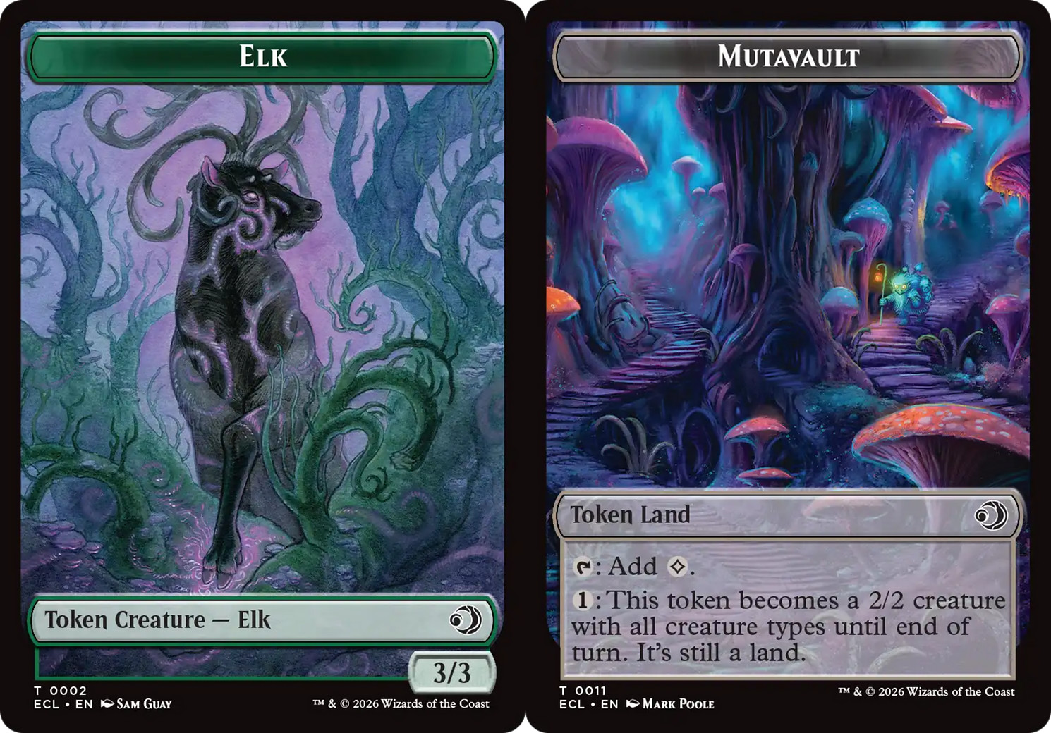 x1 Elk / Mutavault TECL Lorwyn Eclipsed MTG 2-11 TOKEN M/NM 1x