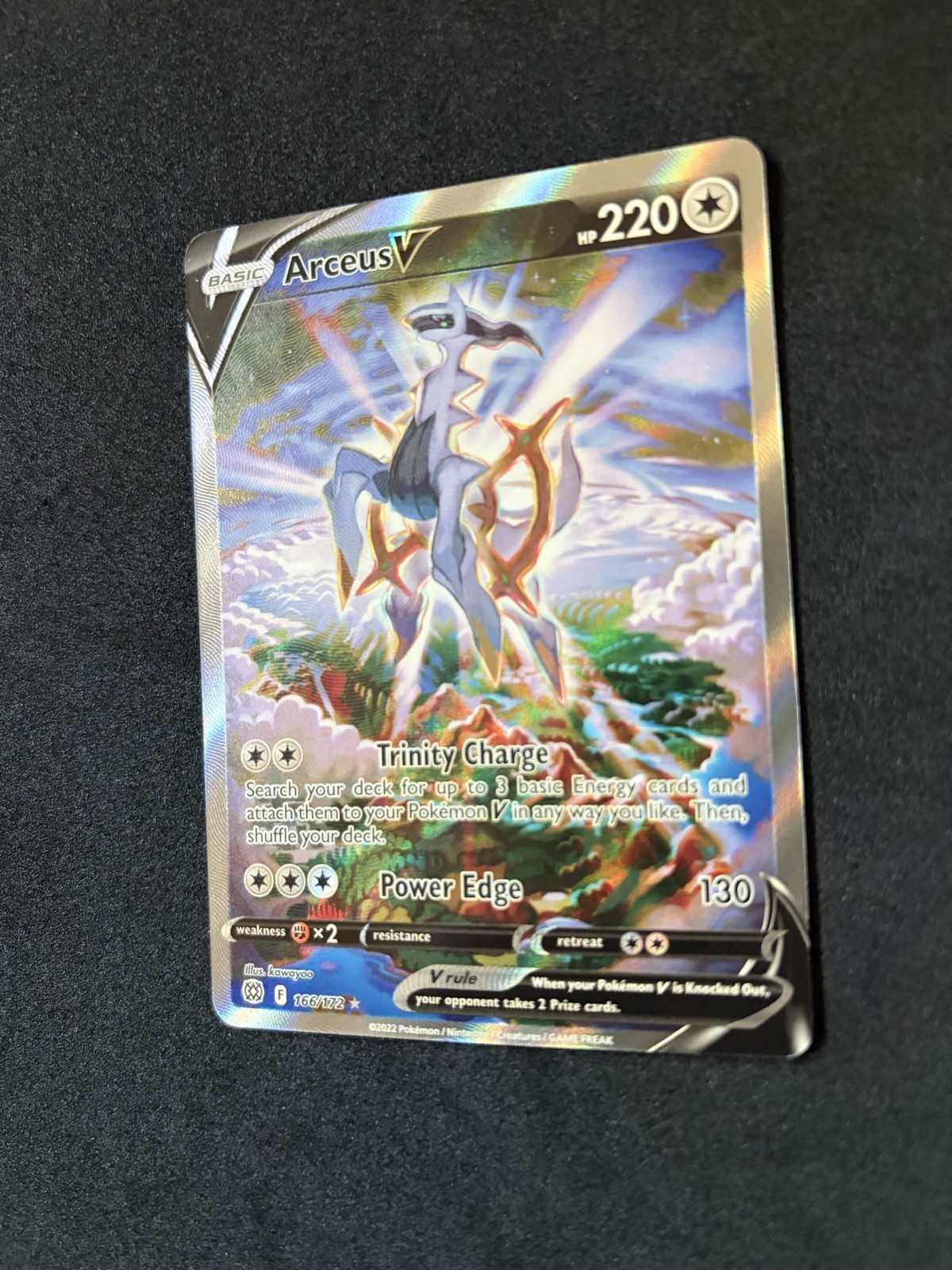 Pokémon Arceus V 166/172 Sword & Shield Brilliant Stars Alternate Full Art NM