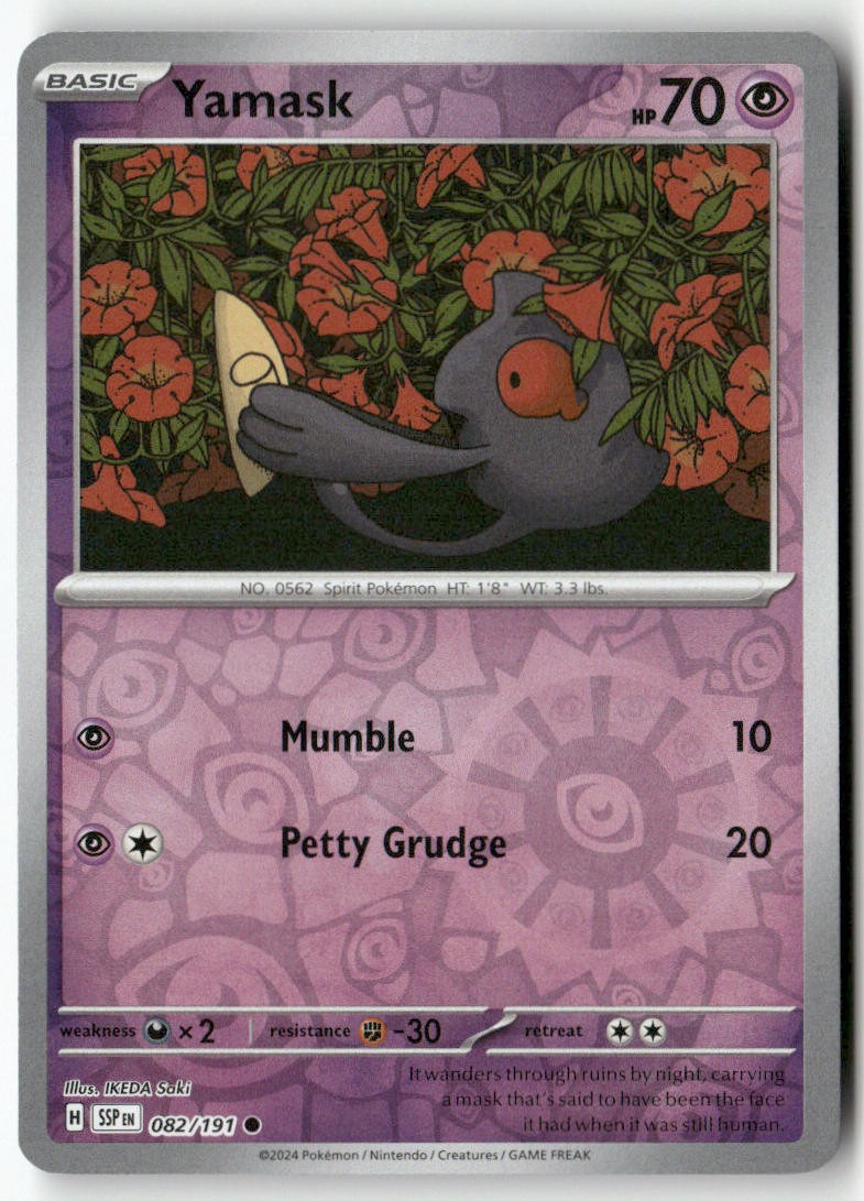 Yamask 082/191 Surging Sparks Reverse Holo Common Pokemon IKEDA Saki
