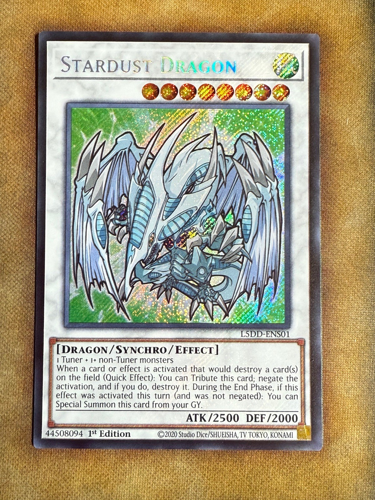 Yugioh Stardust Dragon L5DD-ENS01 Secret Rare 1st Ed Chibi Art NM