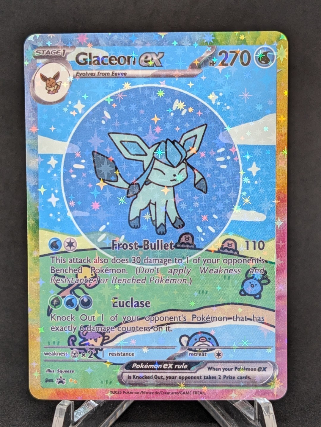 BUBBLE GLACEON EX POKEMON CARD * FAN ART * MEW FRIENDS Paldean 232/091