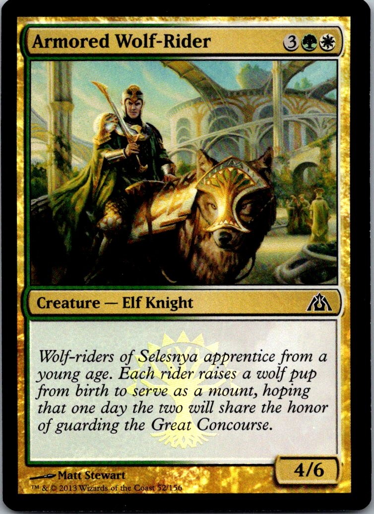 Armored Wolf-Rider 52 Foil Common Dragon’s Maze Magic: The Gathering LP