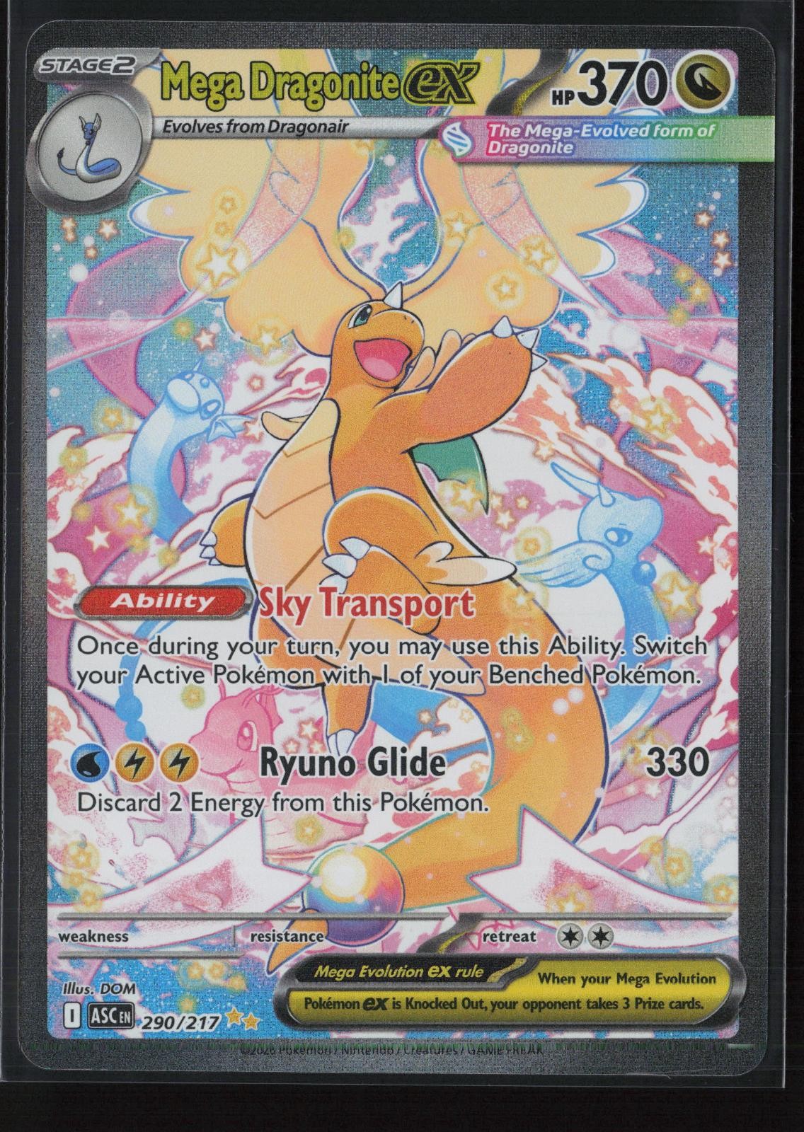 Mega Dragonite ex 290/217 Special Illustration Rare Ascended Heroes Pokemon Holo