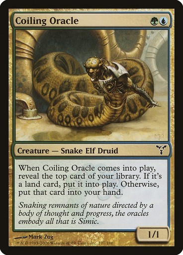 Coiling Oracle NM/M Dissension Multicolor Snake Elf Druid Mtg Magic English