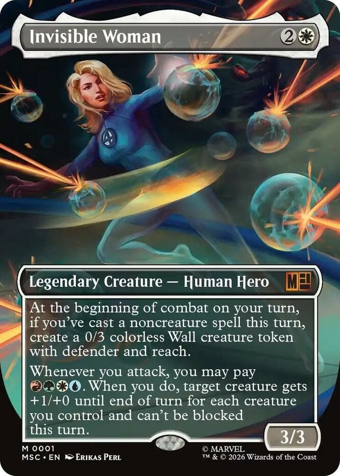 x1 Invisible Woman – Foil – Borderless M MTG Commander: Marvel Super Heroes M/NM