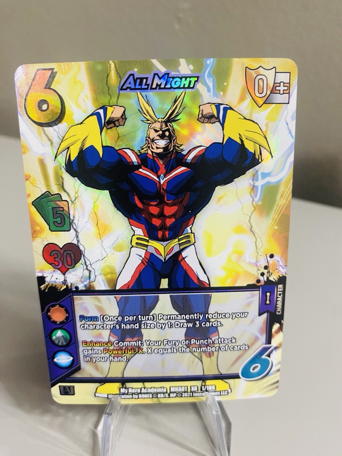 All Mighty XR Foil 1/180 MHA01 1st Edition My Hero Academia CCG TCG