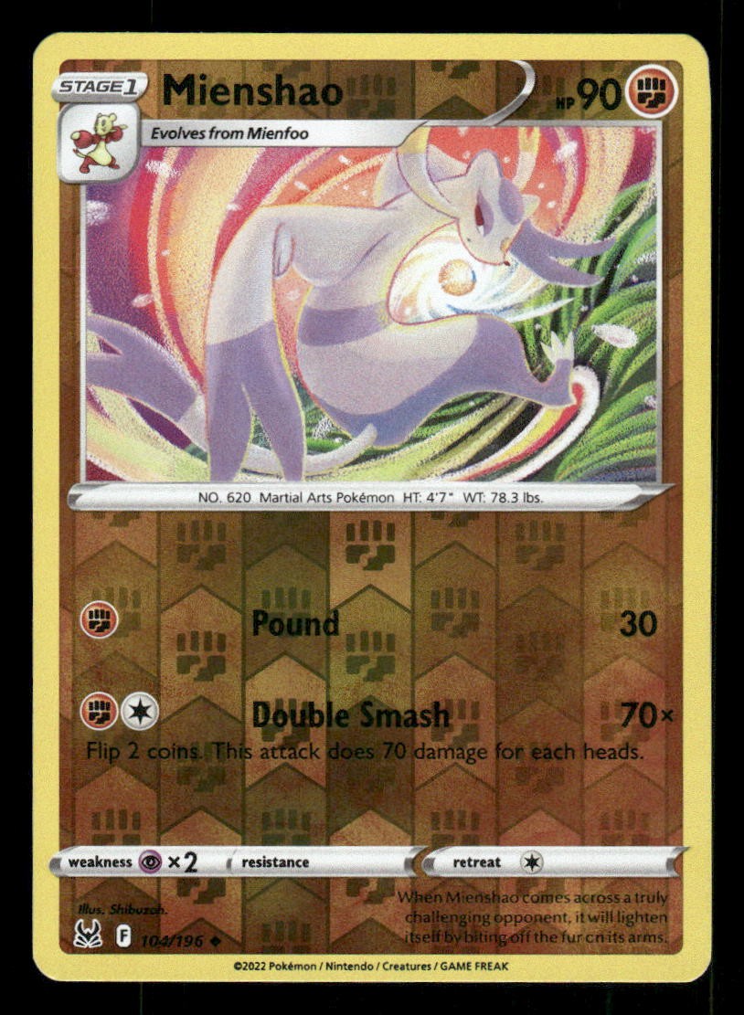 Mienshao 104/196 Reverse Holo SWSH11: Lost Origin LP