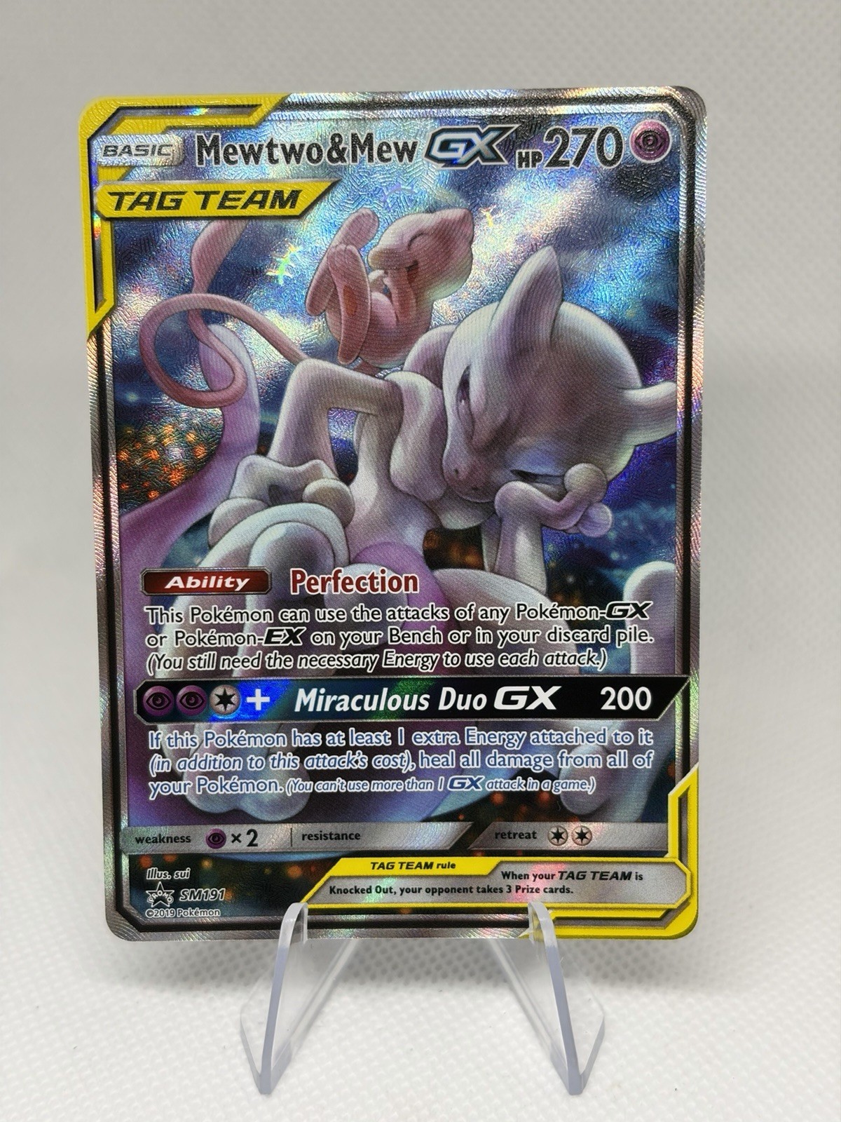 Pokemon TCG Mewtwo & Mew GX SM191 Sun & Moon Promo English NM