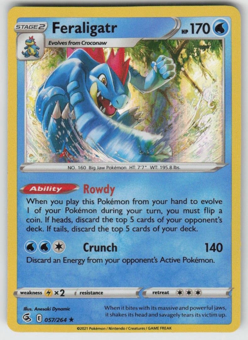 GGC-3 Feraligatr 057/264 Holo Rare SWSH08: Fusion Strike