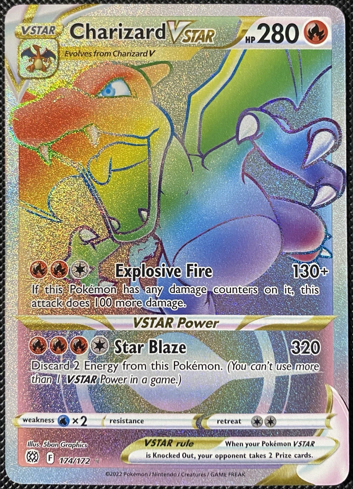 Charizard VSTAR (Secret) 174/172 Swsh09: Brilliant Stars Holo – Pokémon Card