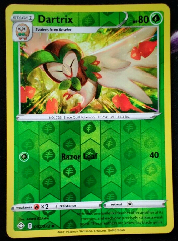 Dartrix 007/072 – Reverse Holo – Pokemon – Shining Fates – NM/M – New