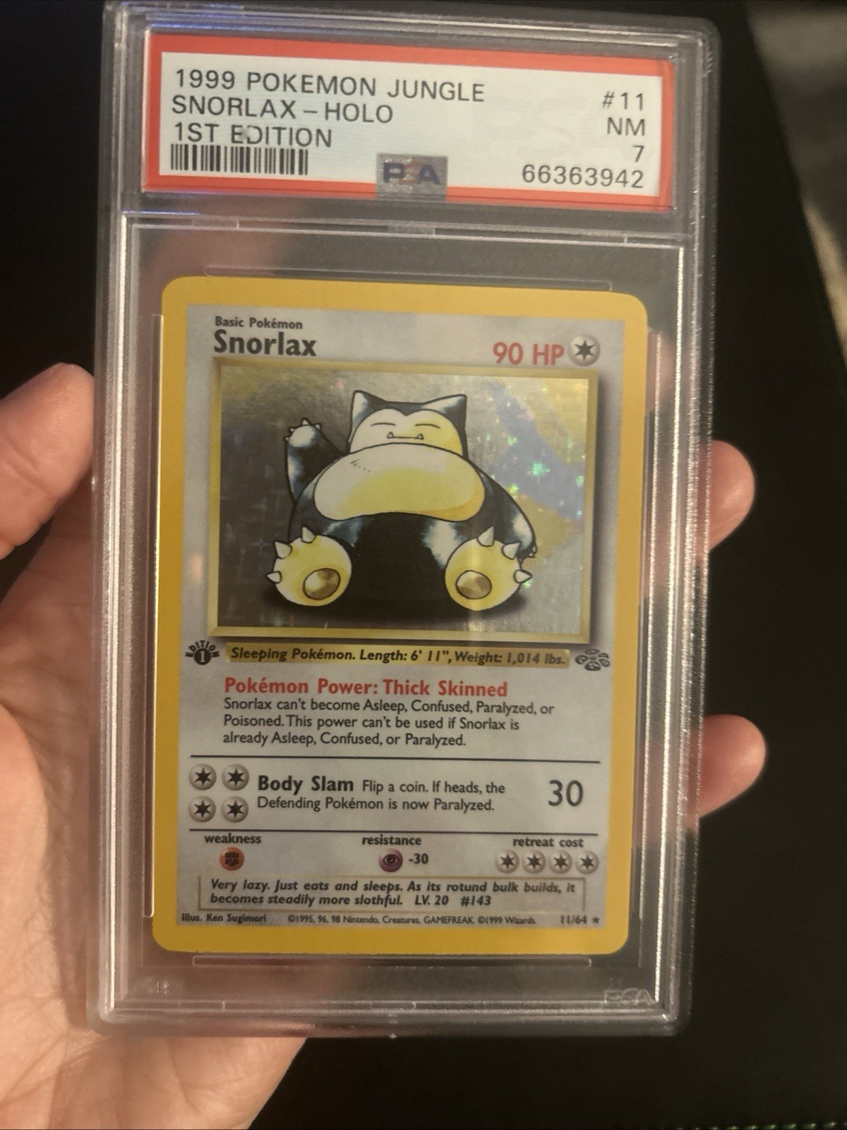 Snorlax 11/64 Jungle Holo First Edition PSA 7