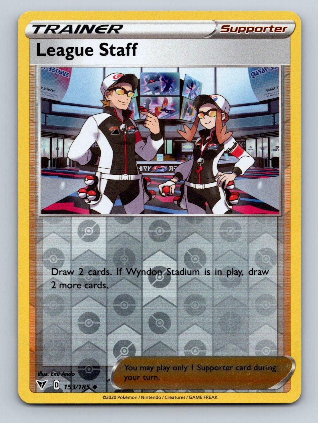 League Staff 153/185 Uncommon Vivid Voltage Pokemon Reverse Holo NM