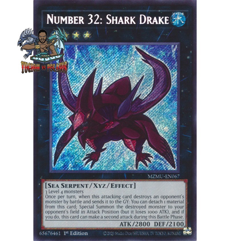 Yugioh! 1x Number 32: Shark Drake MZMU-EN067 Secret Rare 1st Ed NM