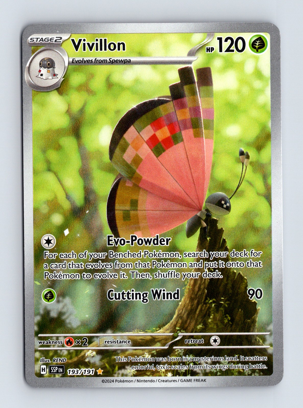 Vivillon 193/191, Surging Sparks, Illustration Rare Near Mint