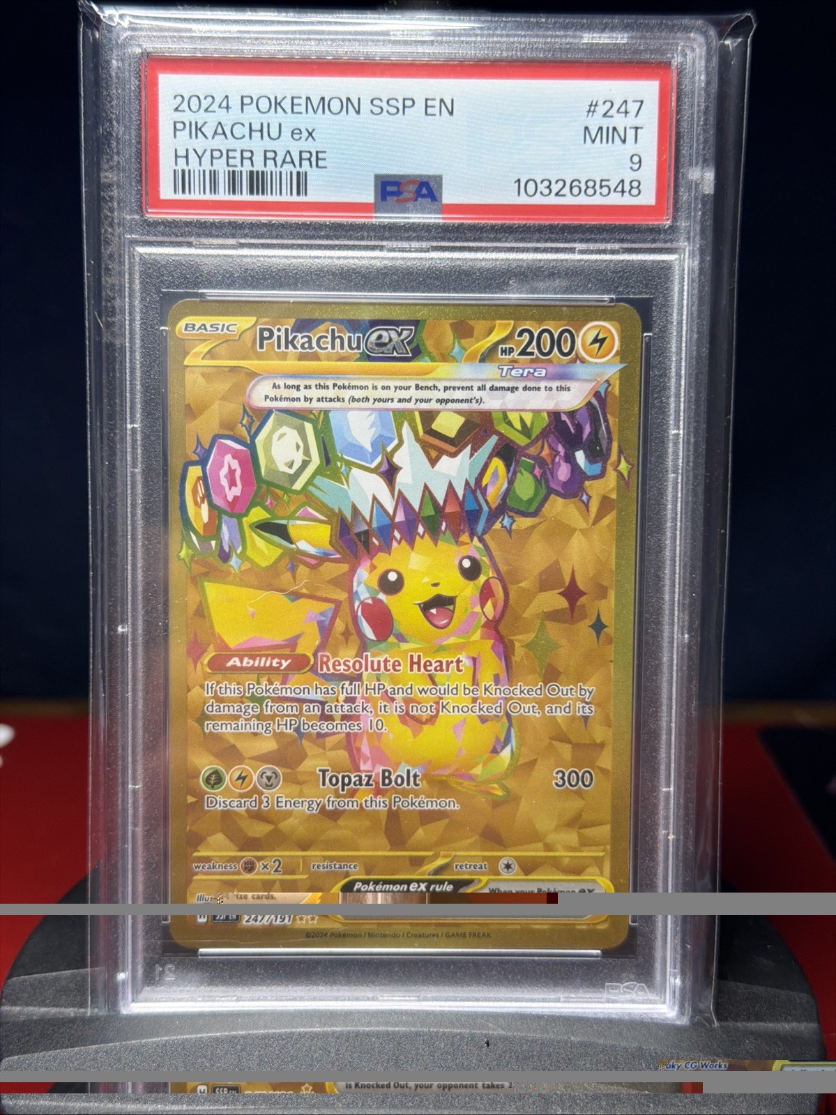 PSA 9 Pokemon Pikachu ex 247/191 Surging Sparks Hyper Rare Full Art