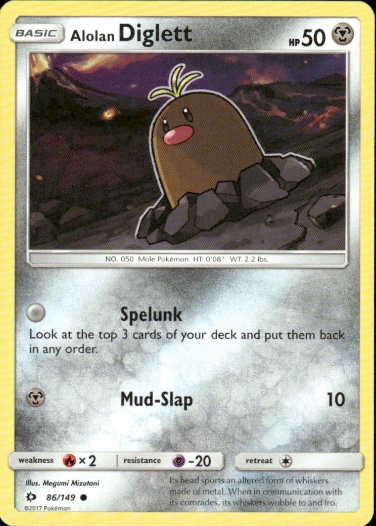 ALOLAN DIGLETT 86/149 SM BASE SET COMMON POKEMON MEGUMI MIZUTANI