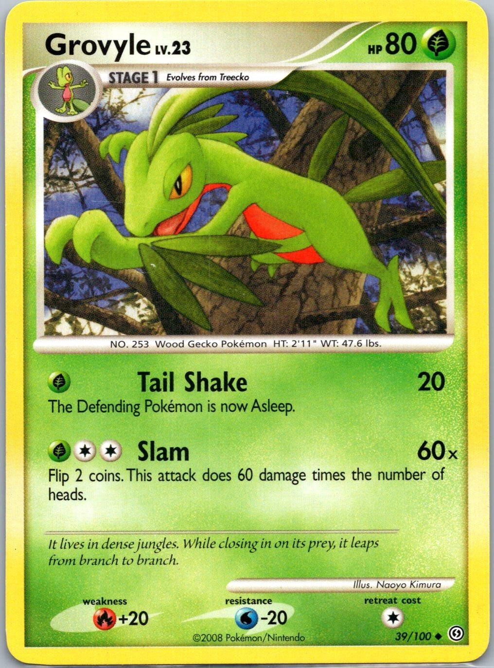 Grovyle 39/100 Uncommon Stormfront Pokemon Lightly Played