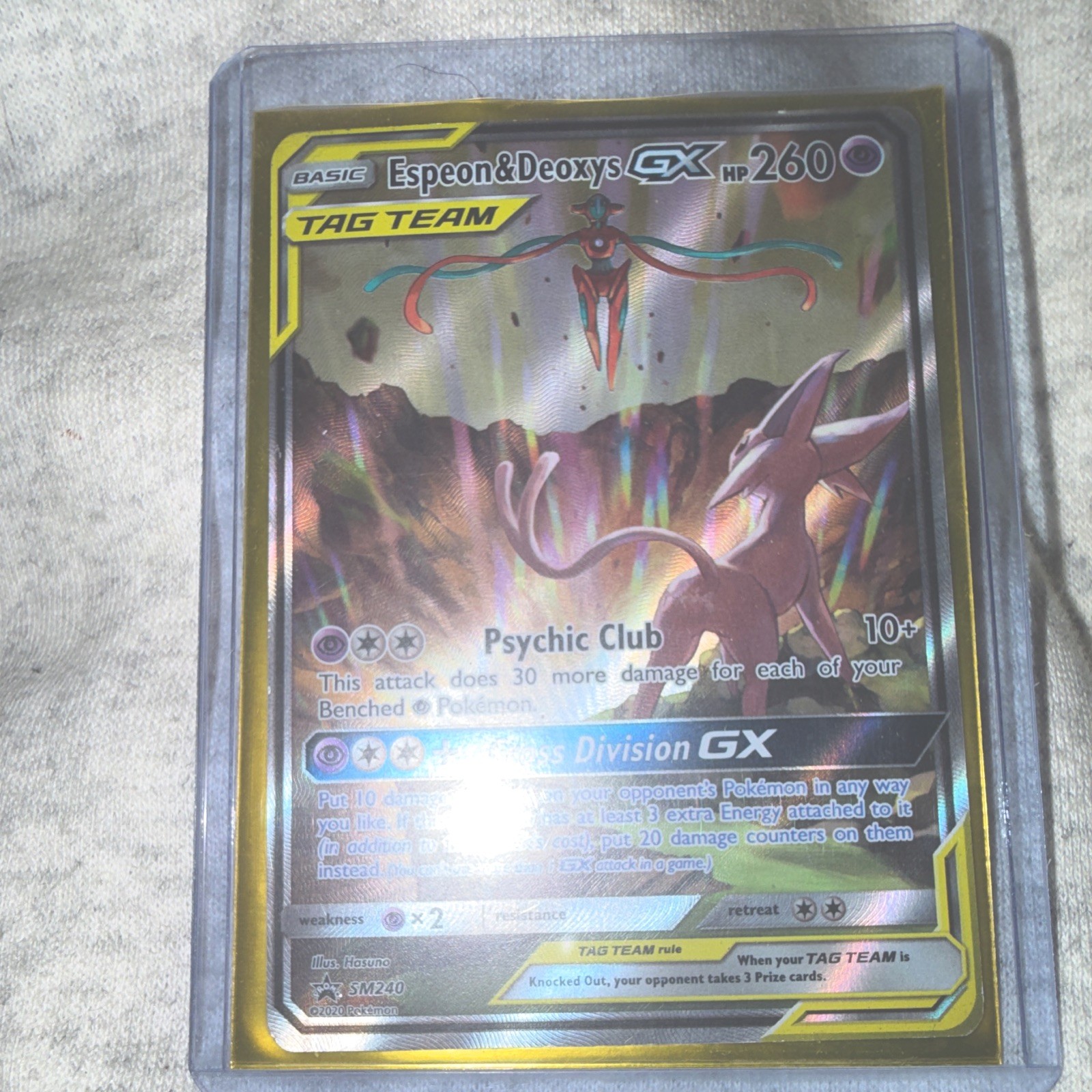 Espeon & Deoxys GX SM240 TAG TEAM Promo Holo Pokémon TCG Card English