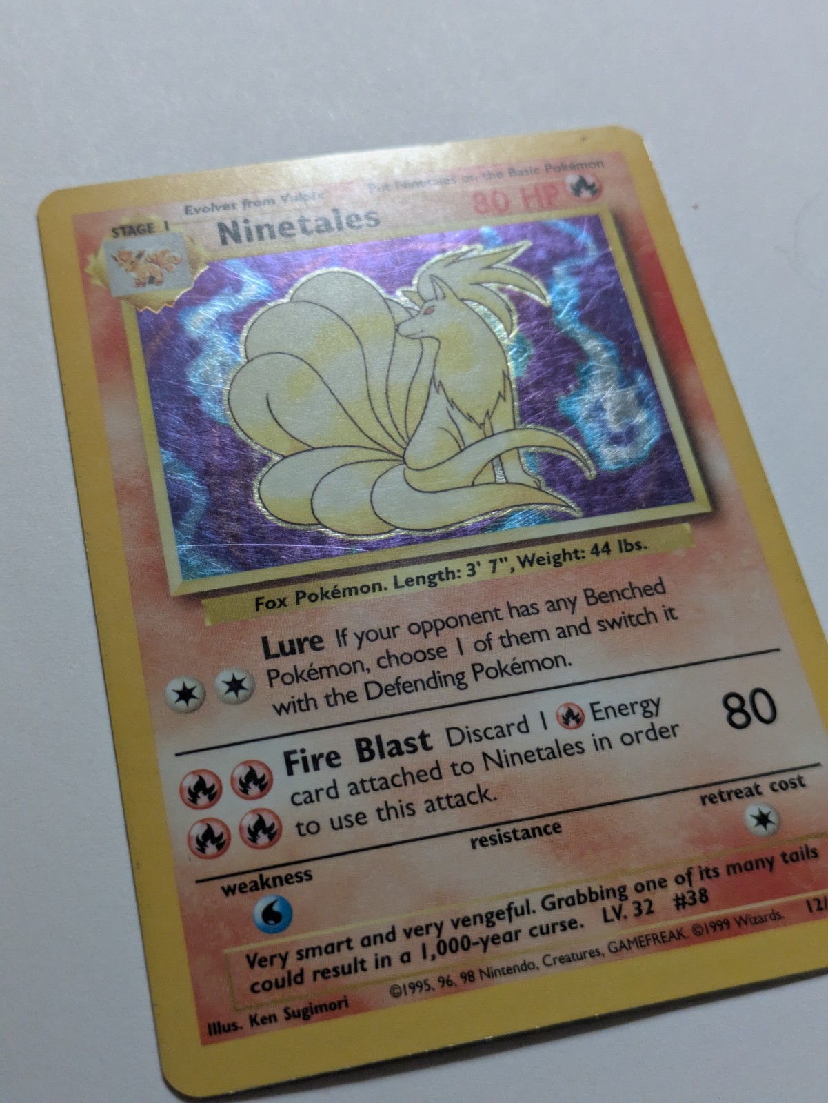1999 Pokemon Game Base Set Ninetales Holo 12/102