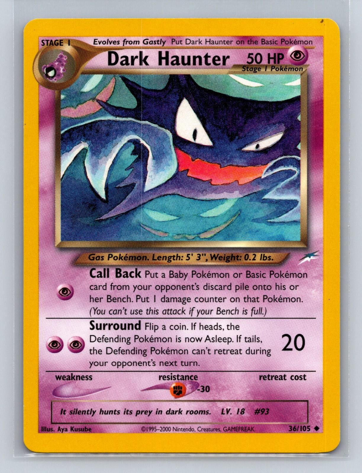 Dark Haunter 36/105 Uncommon Neo Destiny Pokemon Unlimited Moderately Played