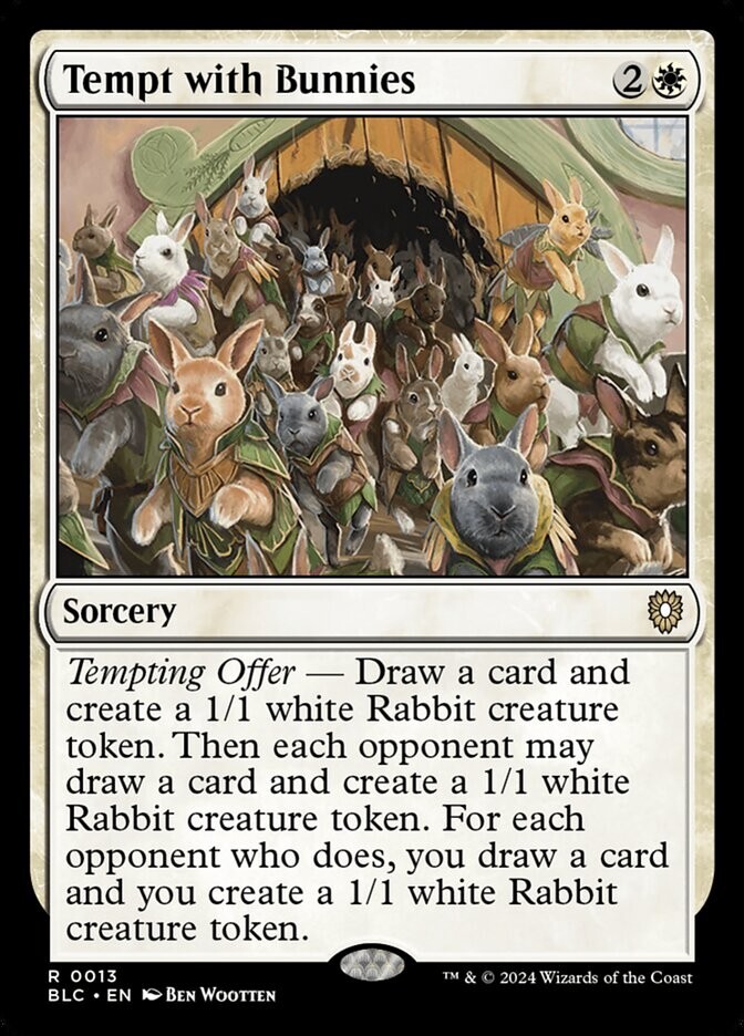 Tempt with Bunnies 0013 Rare Non Foil Bloomburrow Commander MTG NM