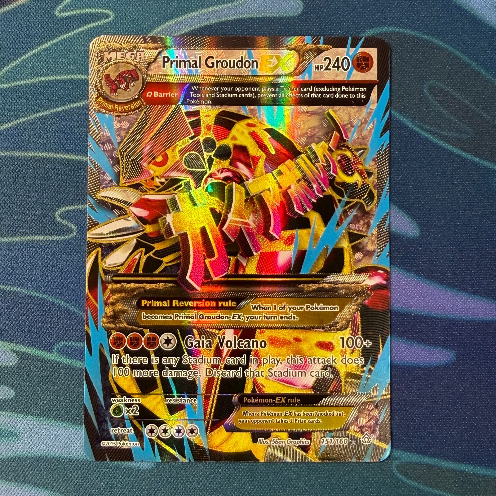 Pokemon Primal Groudon EX Full Art Primal Clash 151/160 NM English Card