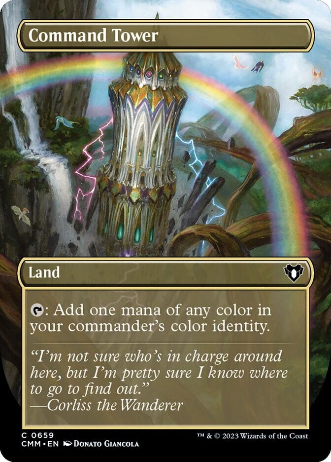 1x – Command Tower – (borderless) #659 Commander Masters – NM MTG