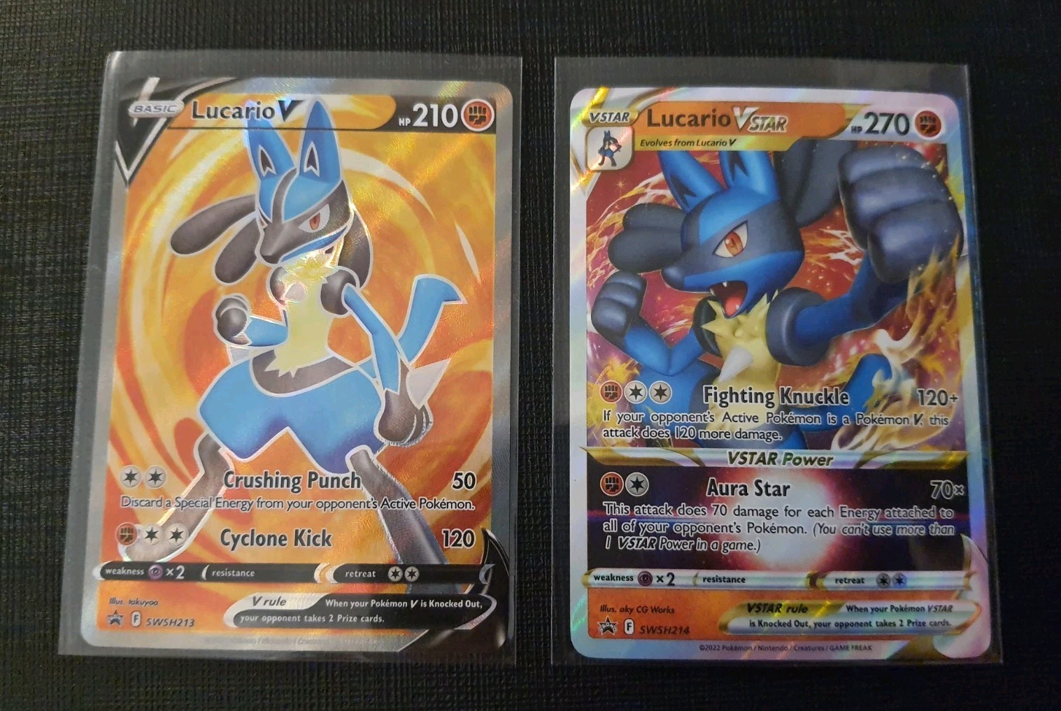 Lucario V & Lucario Vstar Black Star Sword & Shield Promo Cards SWSH213 NM