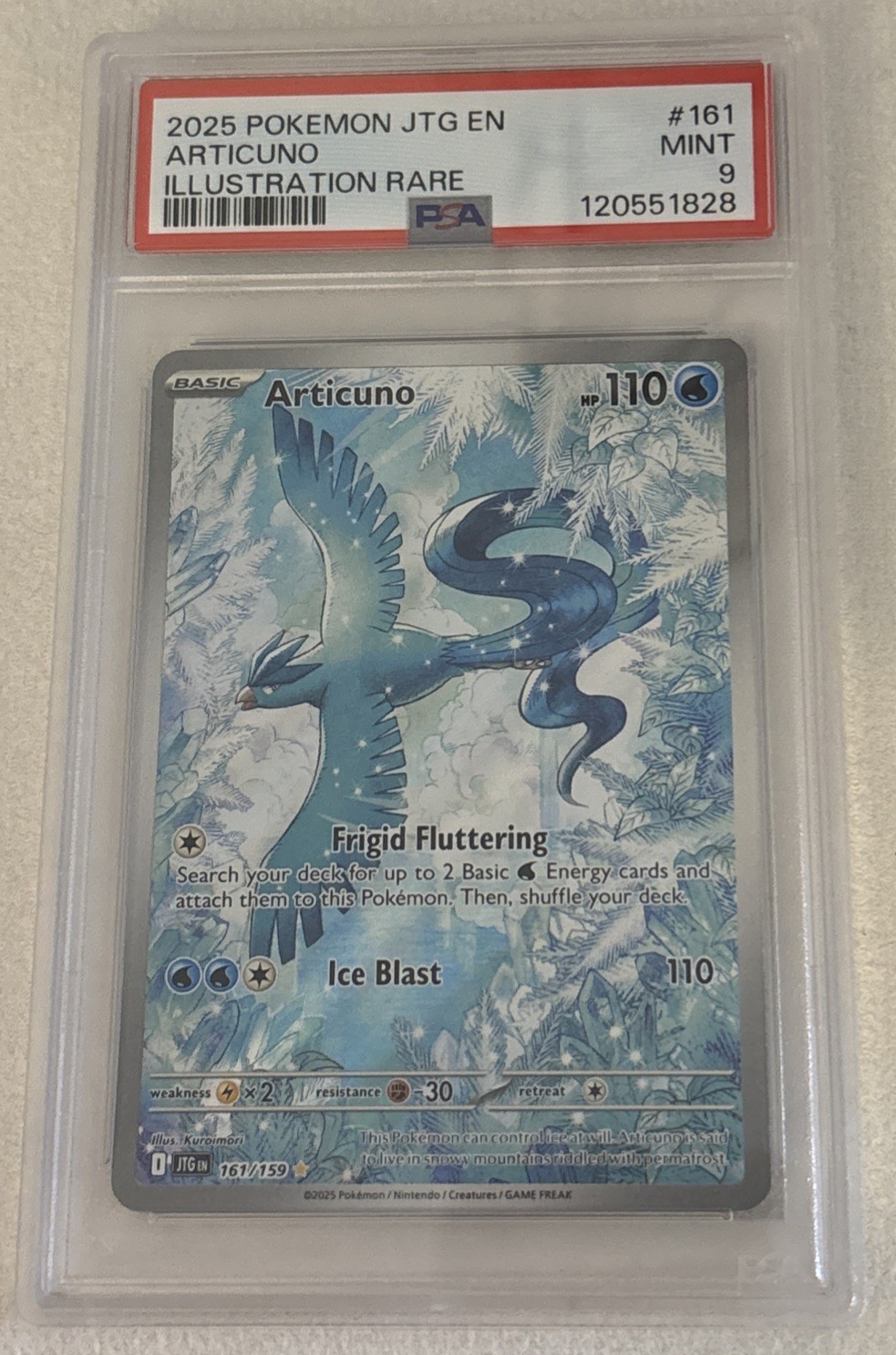 PSA 9: Articuno 161/159 Sv09: Journey Together Holo