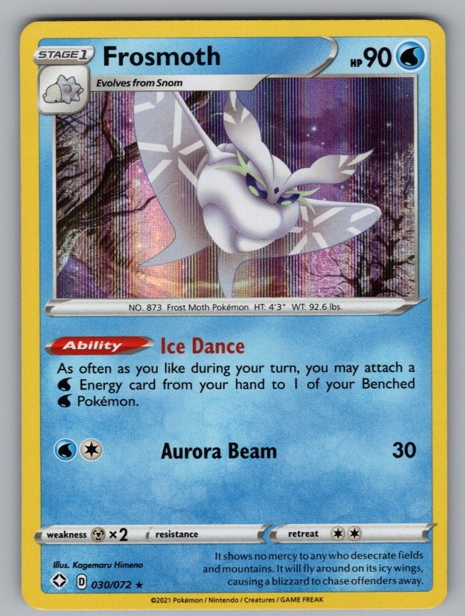Frosmoth 030/072 Holo Rare Shining Fates Pokemon Near Mint