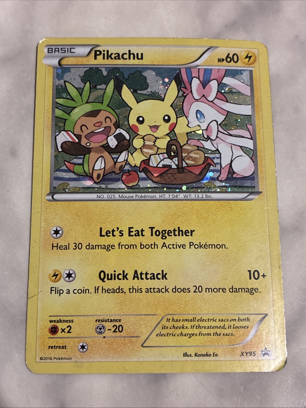 Pokemon Pikachu Promo Picnic XY95 Halo Lets Eat