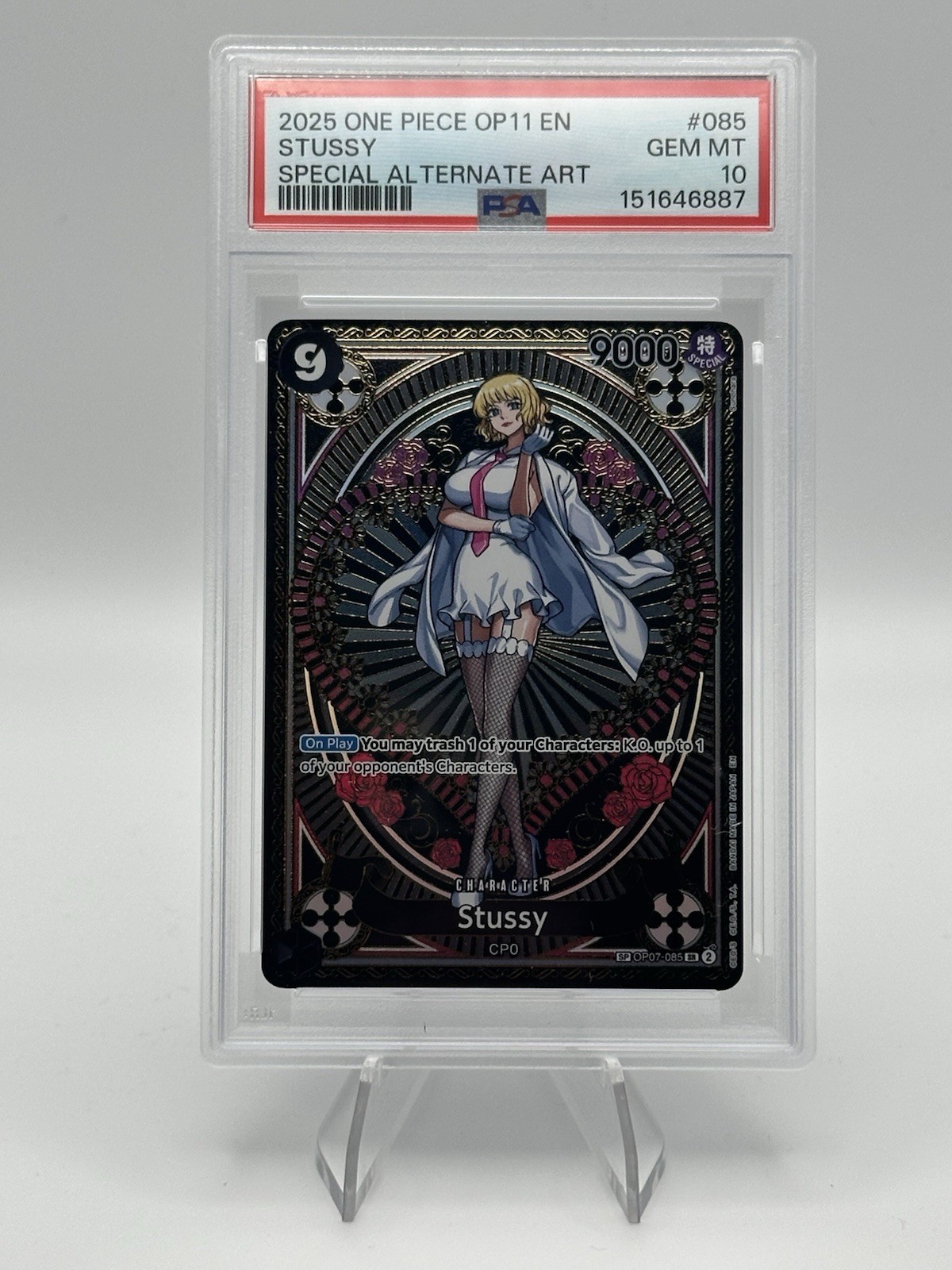 Psa 10 En Stussy (SP) OP07-085 A Fist of Divine Speed Foil