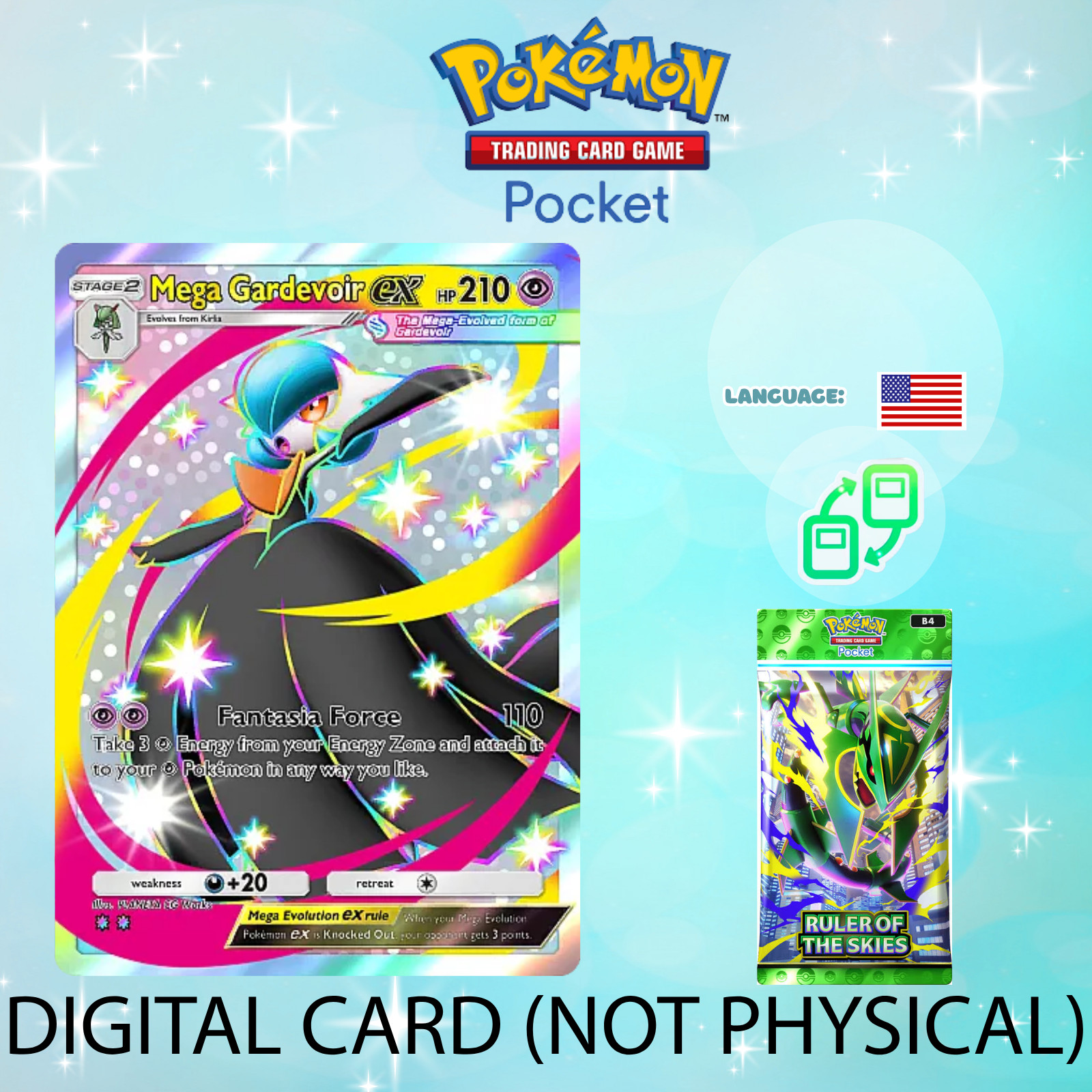 [DIGITAL] Pokemon TCG Pocket – Shiny Mega Gardevoir ex Card (English)