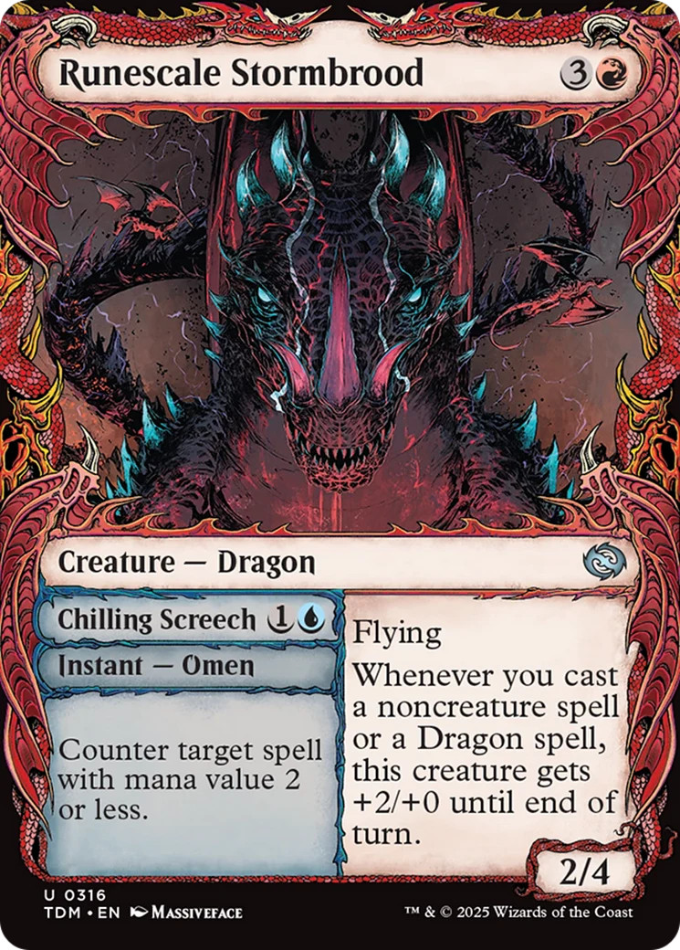 MTG Runescale Stormbrood (Showcase) [Tarkir: Dragonstorm] Foil Near Mint Magic