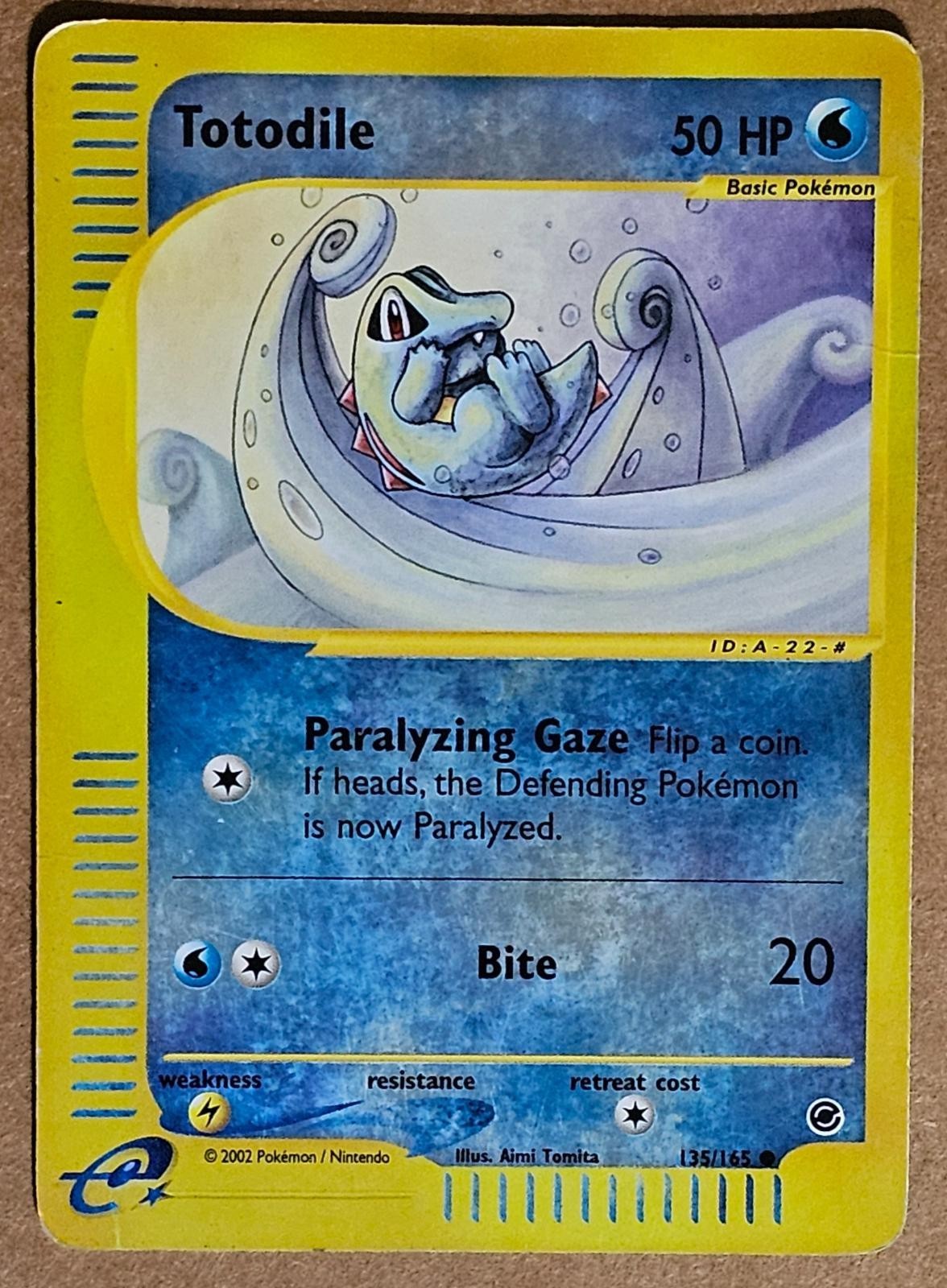 Totodile Expedition Pokemon Card 2002 TCG Reverse Holo 135/165