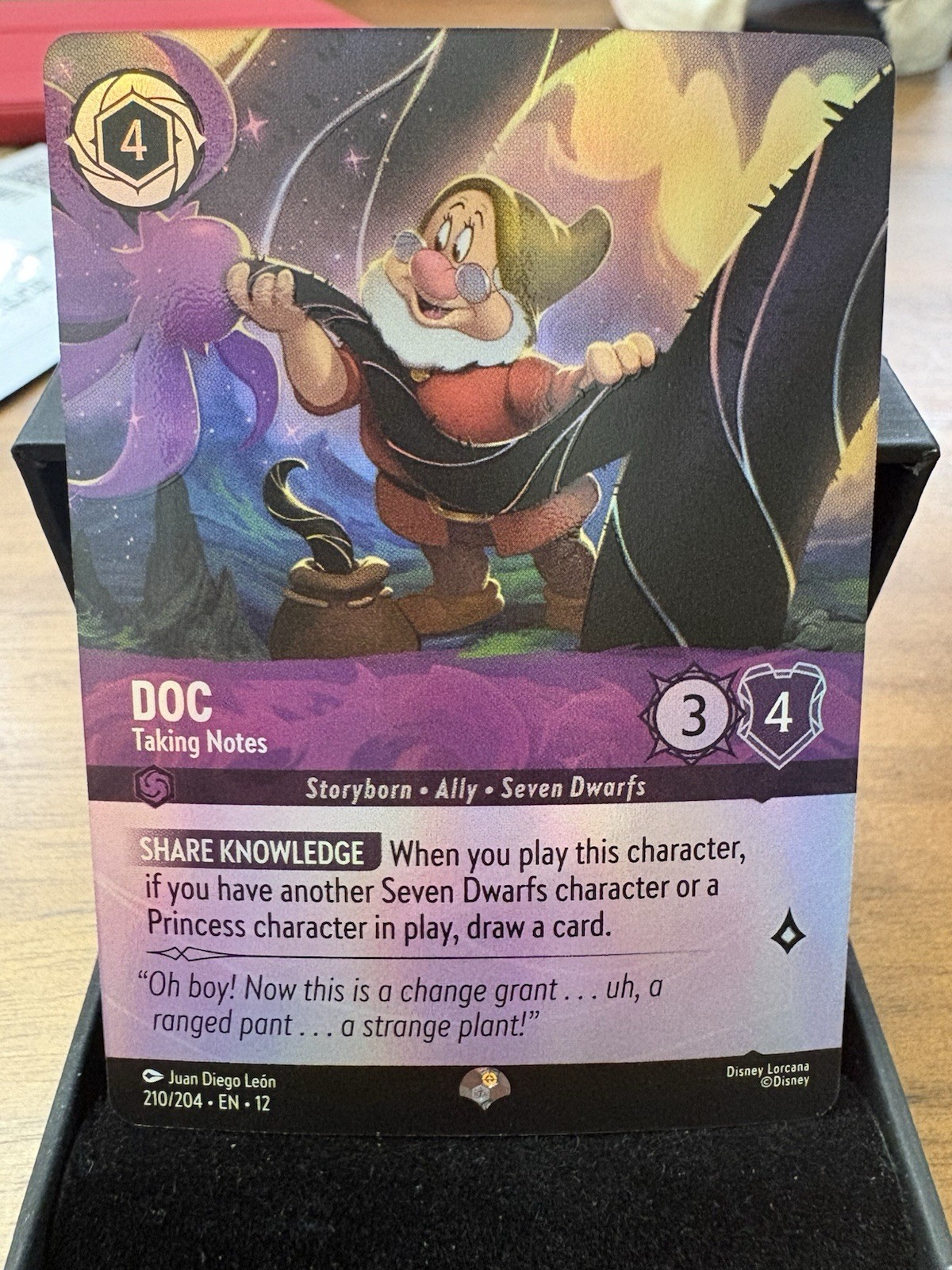 Disney Lorcana Doc Taking Notes 210/204 Epic Wilds Unknown NM