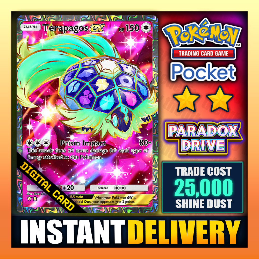 Terapagos EX – Pokemon TCG Pocket – Full Art ⭐⭐ Paradox Drive – English – Fast ✅