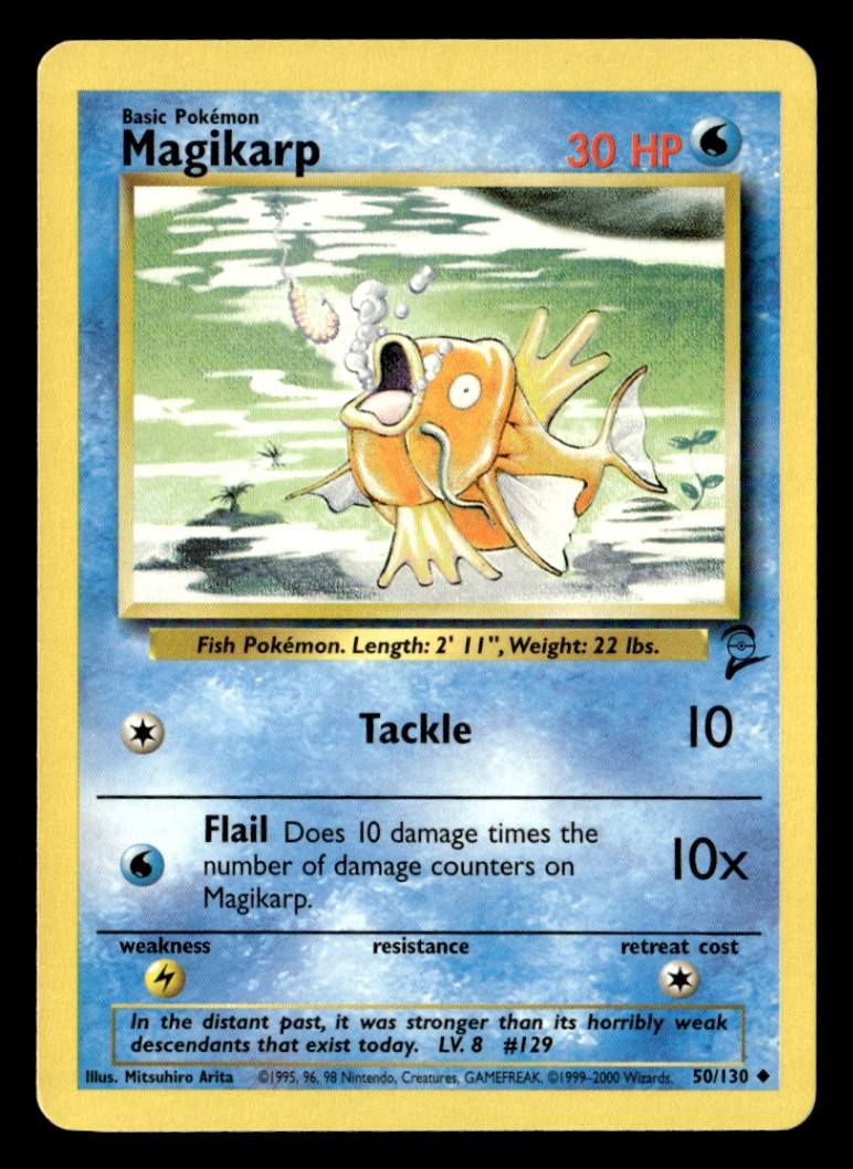 Magikarp Uncommon Normal Base Set 2 050/130 LP Pokémon TCG