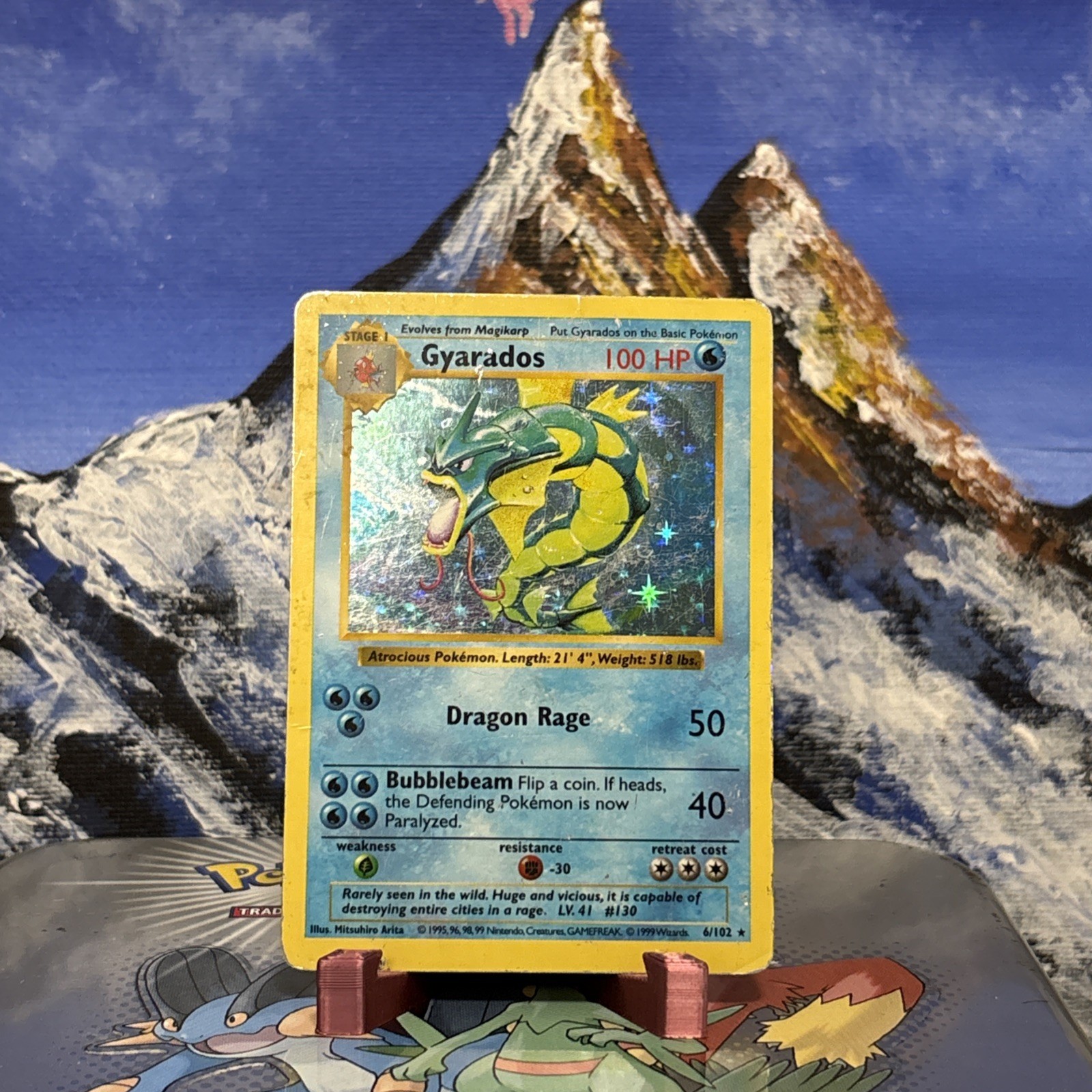 Gyarados – 006/102 Pokemon Base Set (Shadowless) – Holo 🌊 HP