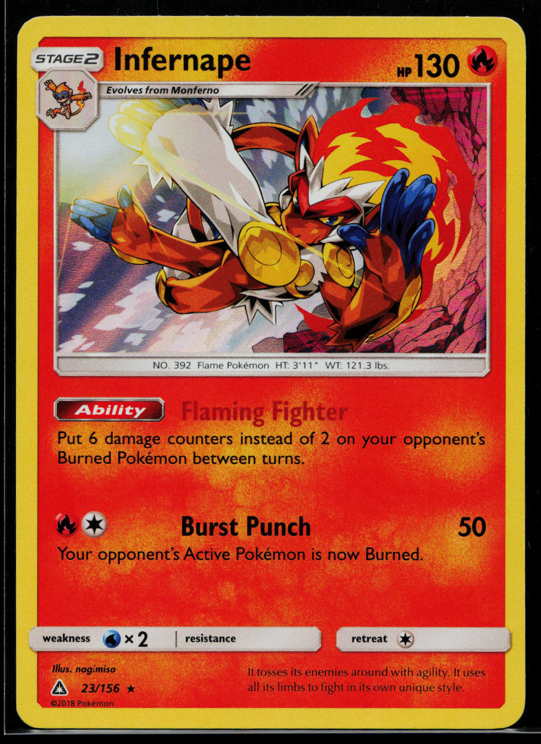 Infernape Holo Rare SM – Ultra Prism 23/156 NM E3497
